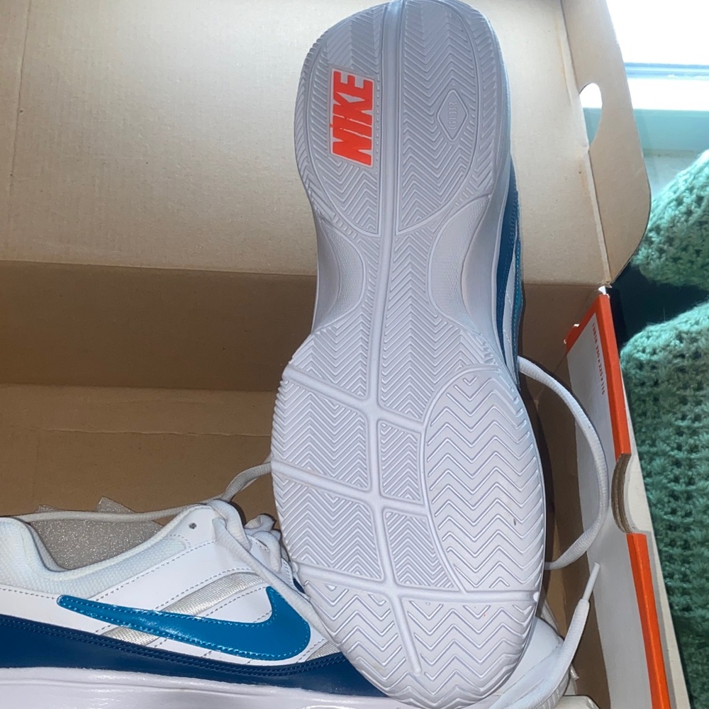 Nike Court Lite White and Neo Turquoise Blue Force Sneakers 845021 105